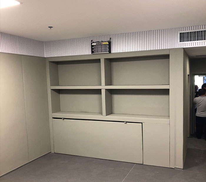 山西運城談話室墻面軟包現場安裝記錄